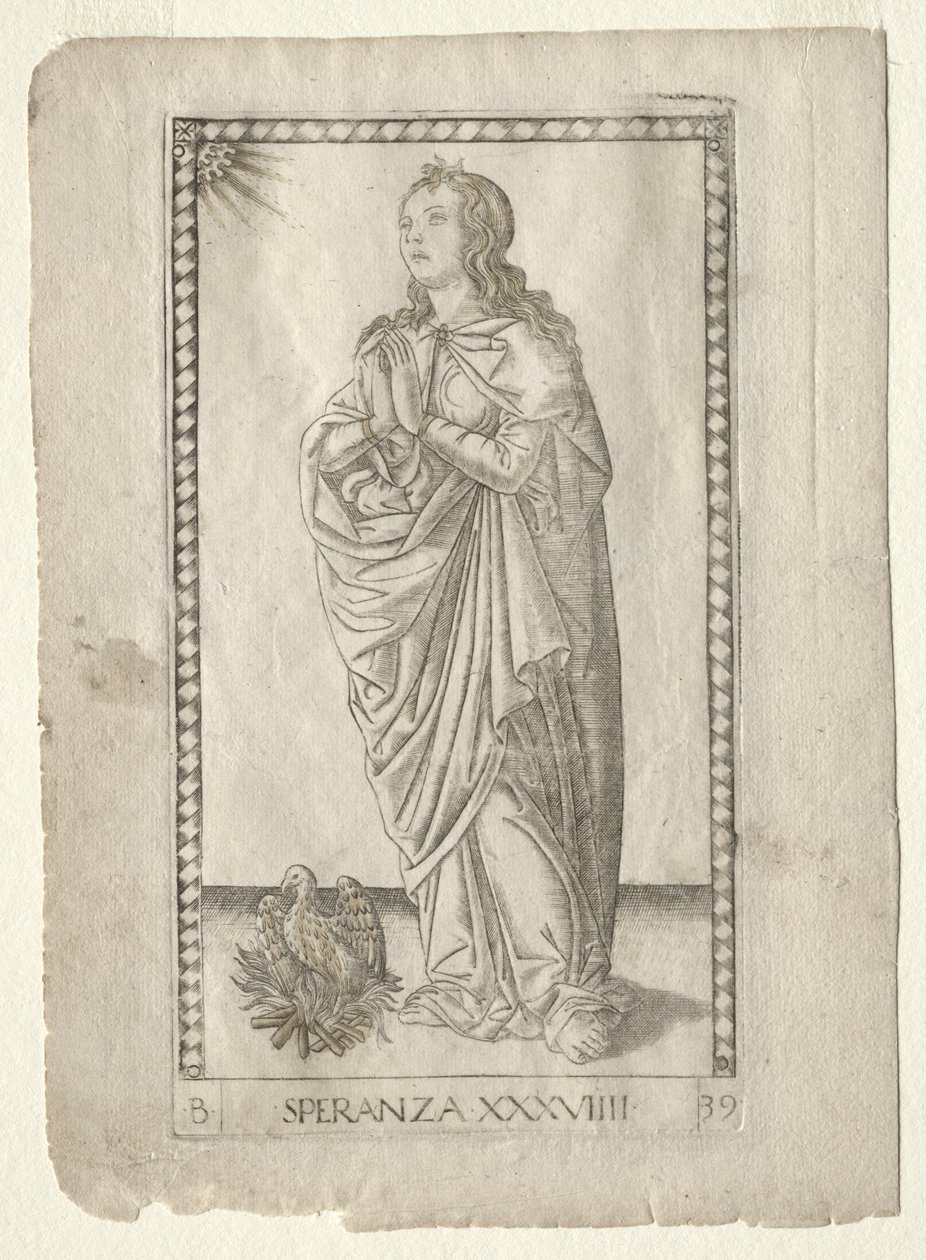Nadzieja (z Tarocchi, seria B: Kosmiczne zasady i cnoty, #39) autorstwa Master of the E Series Tarocchi