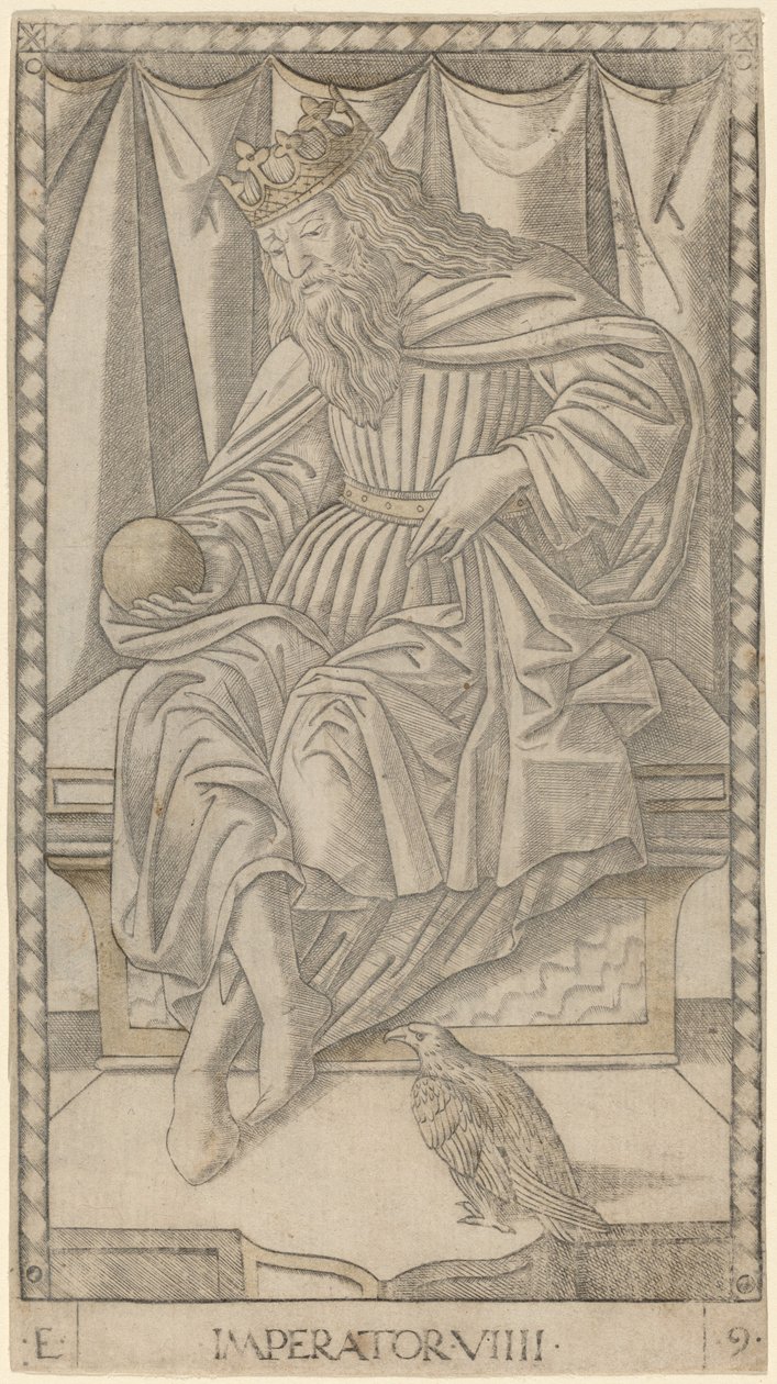 Imperator (Cesarz) autorstwa Master of the E-Series Tarocchi