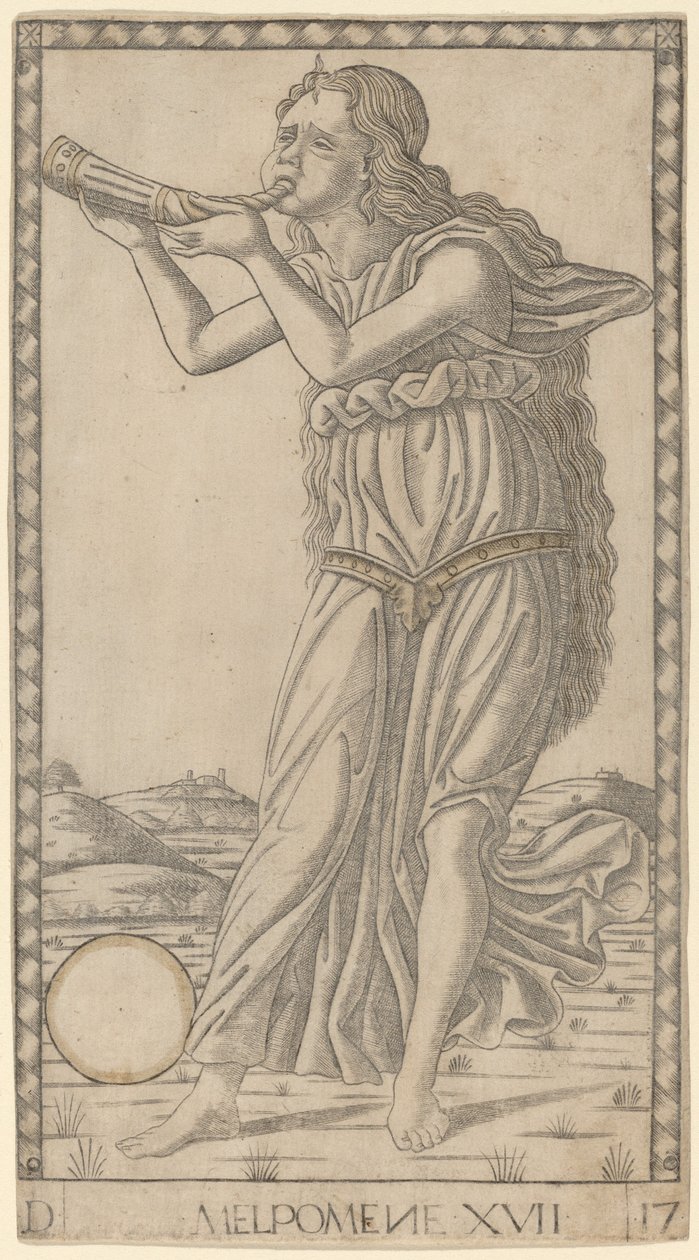 Melpomene autorstwa Master of the E Series Tarocchi