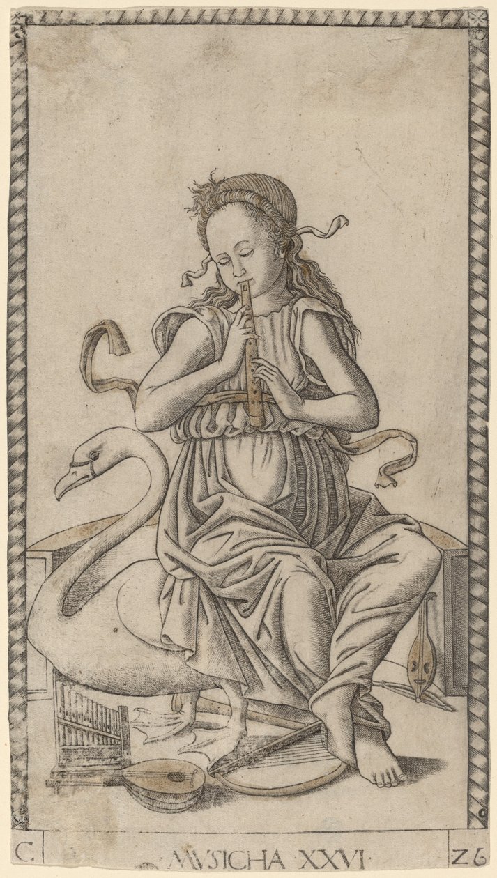 Muzyka (muzyka) autorstwa Master of the E Series Tarocchi