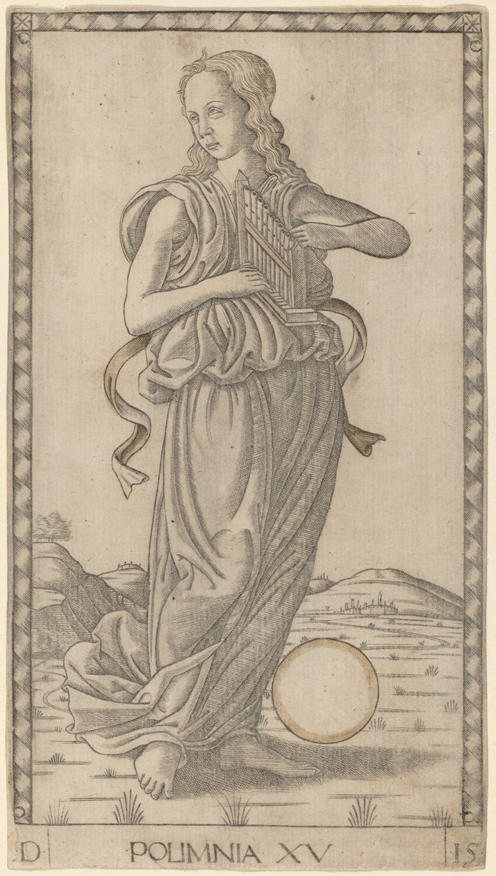 Polimnia (Polyhymnia) autorstwa Master of the E Series Tarocchi