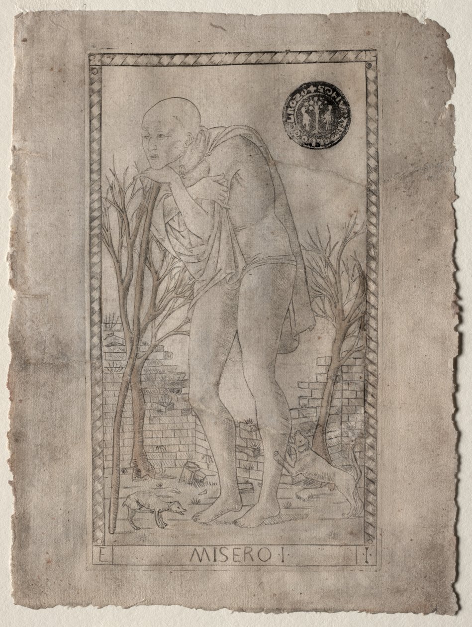 Tarot, przed 1467. autorstwa Master of the E Series Tarocchi