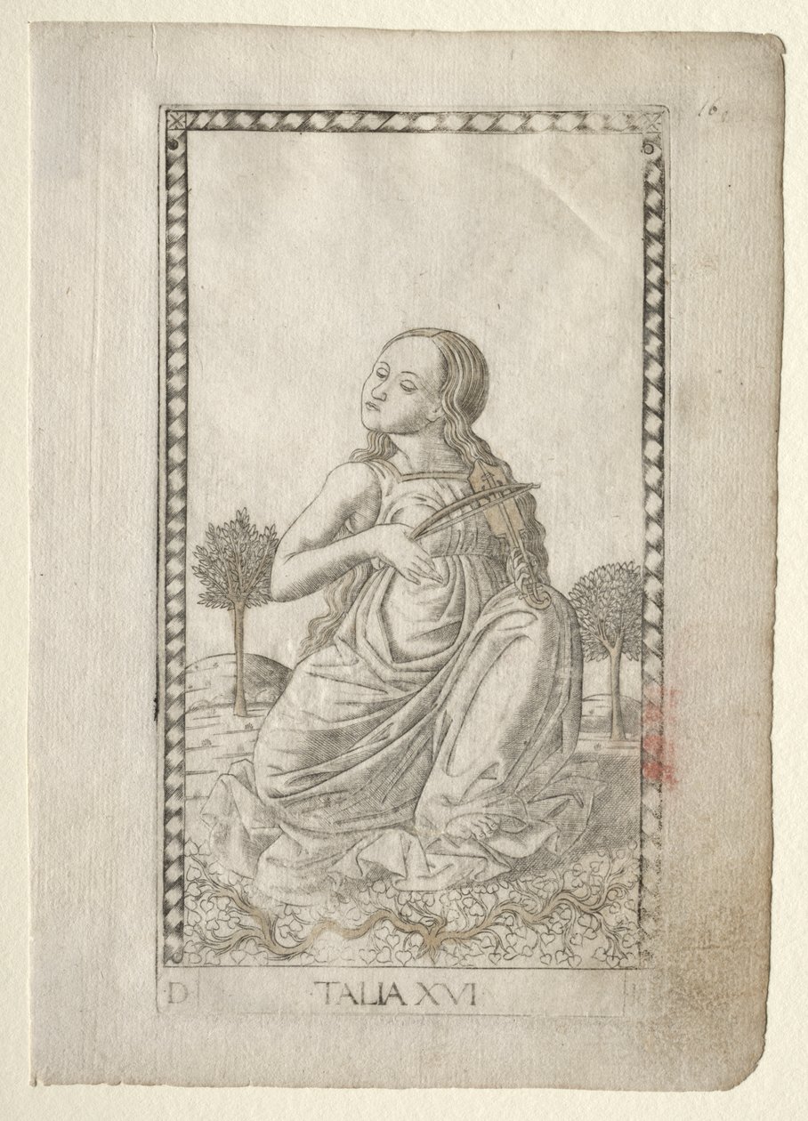 Thalia (komedia, poezja pasterska) (z serii Tarocchi D: Apollo i muzy, #16) autorstwa Master of the E Series Tarocchi