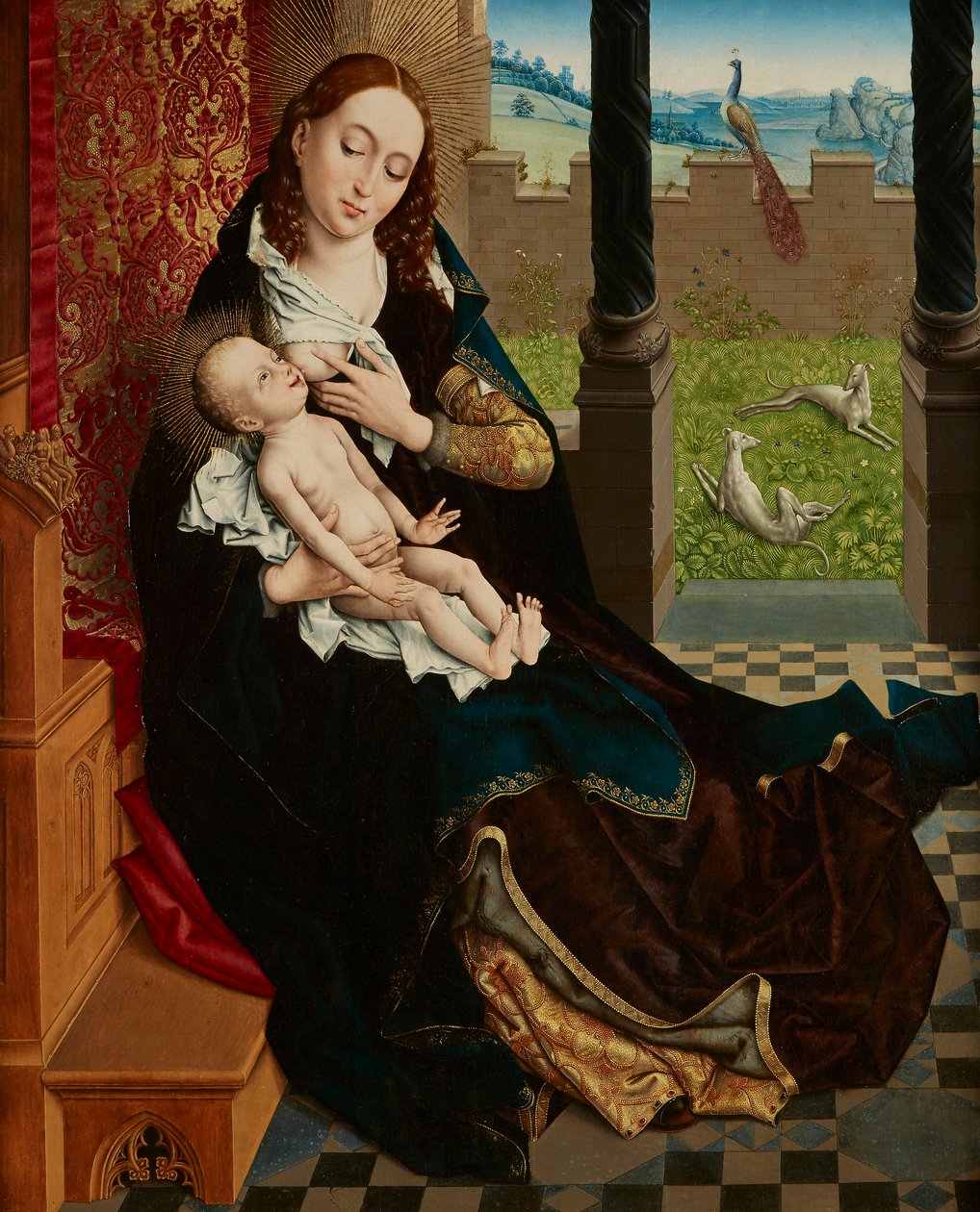 Pielęgniarska Madonna autorstwa Master of the Embroidered Foliage