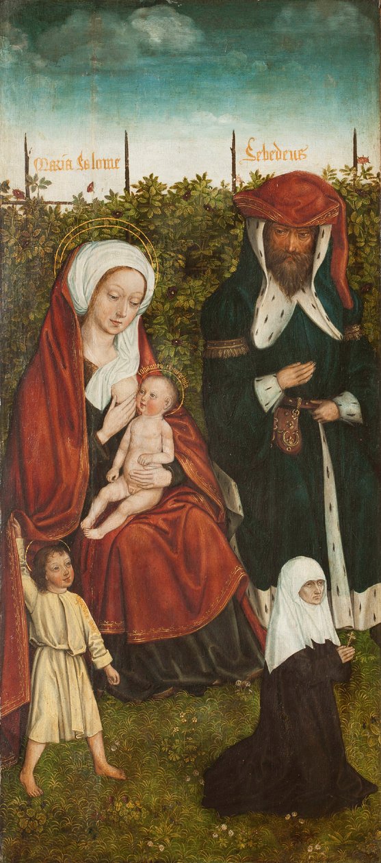 Tryptyk Rodzina św. Anny, lewy panel, ok. 1500-1510. autorstwa Master of the Family of Saint