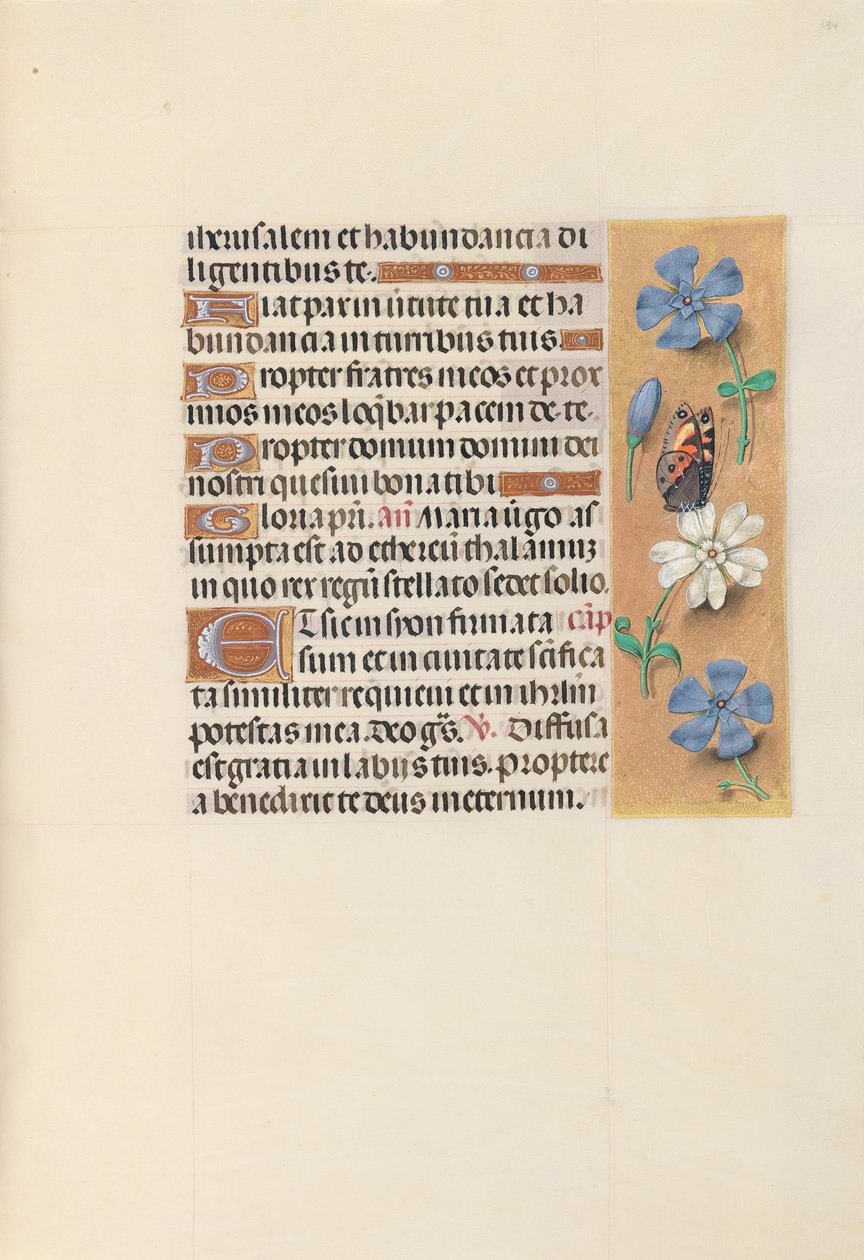 Godziny królowej Izabeli Katolickiej, królowej Hiszpanii: Fol. 134r, ok. 1500. autorstwa Master of the First Prayerbook of Maximillian