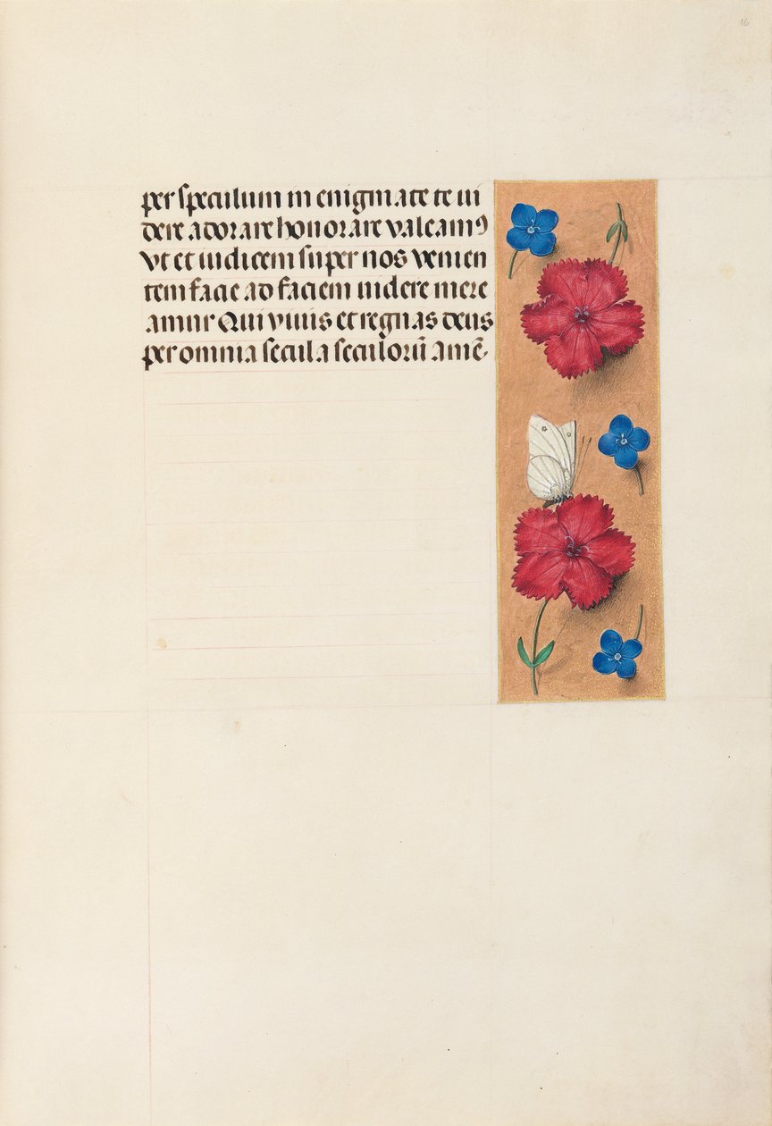 Godziny królowej Izabeli Katolickiej, królowej Hiszpanii: Fol. 16r, ok. 1500. autorstwa Master of the First Prayerbook of Maximillian