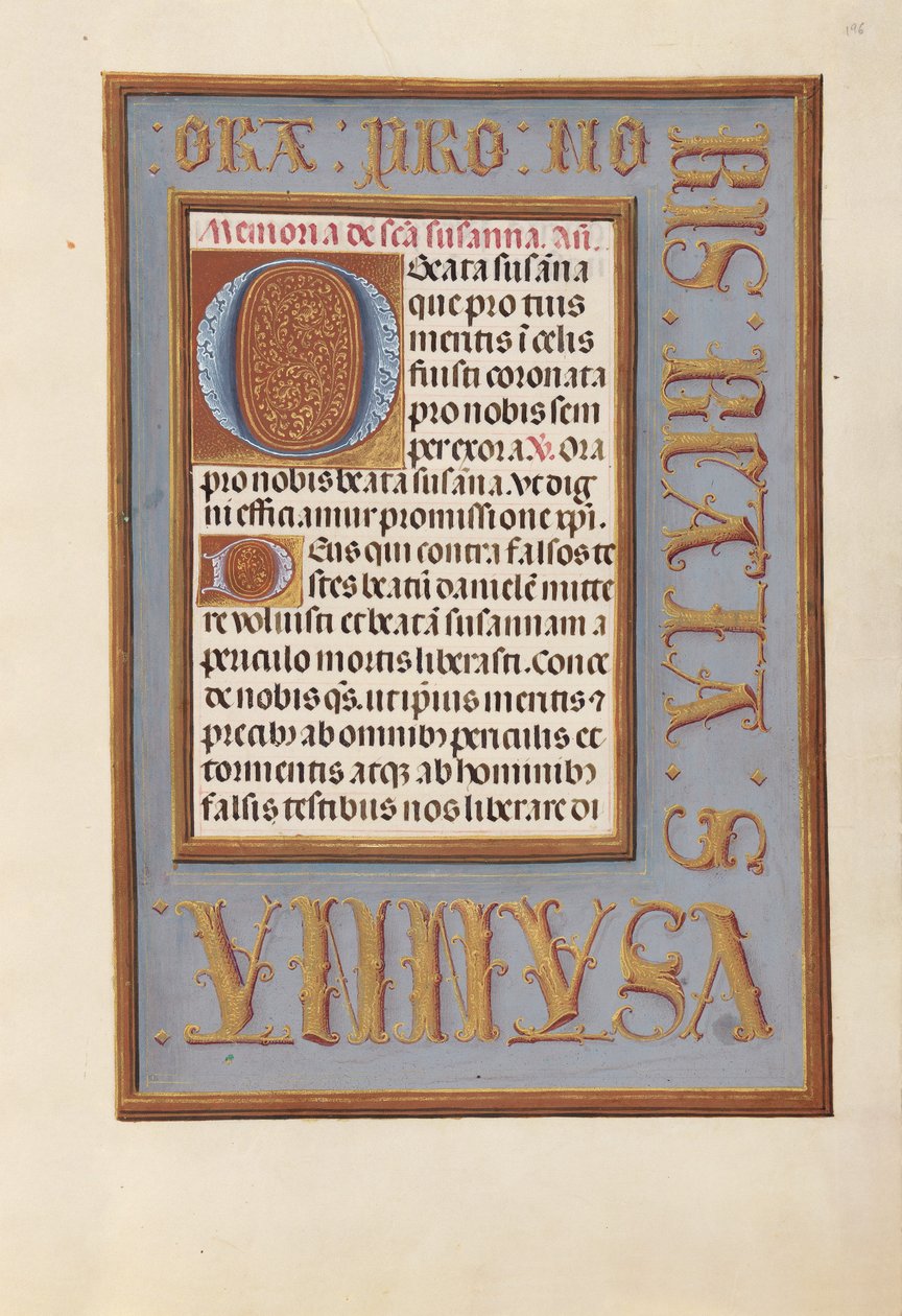Godzinki królowej Izabeli Katolickiej, królowej Hiszpanii:  Fol. 196r autorstwa Master of the First Prayerbook of Maximillian