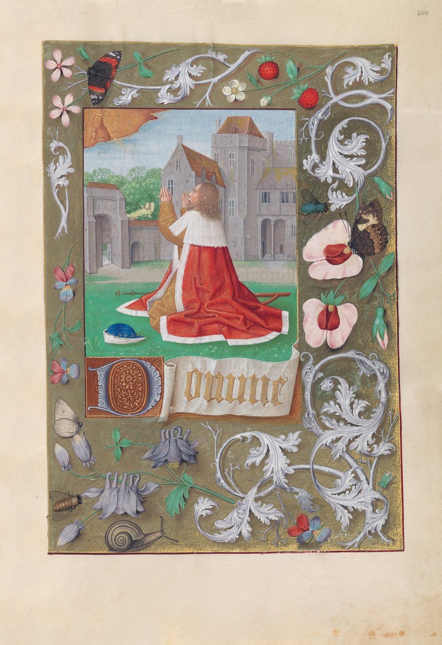 Godziny królowej Izabeli Katolickiej, królowej Hiszpanii: Fol. 200r, Dawid, ok. 1500. autorstwa Master of the First Prayerbook of Maximillian