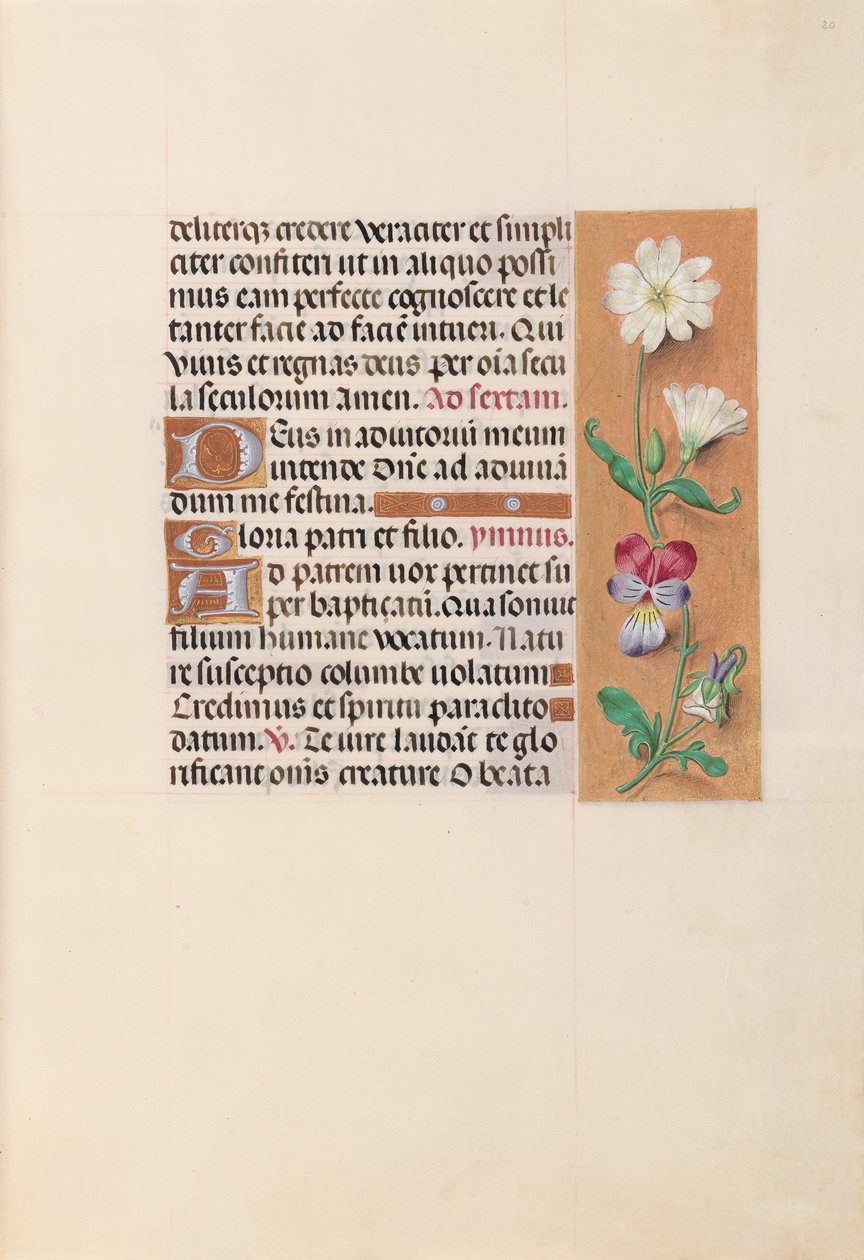 Godziny królowej Izabeli Katolickiej, królowej Hiszpanii: Fol. 20r, ok. 1500. autorstwa Master of the First Prayerbook of Maximillian
