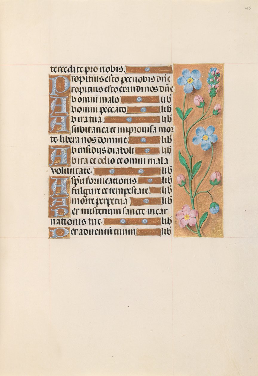 Godziny królowej Izabeli Katolickiej, królowej Hiszpanii: Fol. 213r, ok. 1500. autorstwa Master of the First Prayerbook of Maximillian