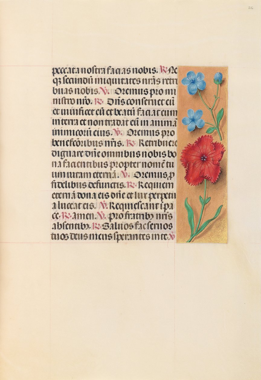 Godziny królowej Izabeli Katolickiej, królowej Hiszpanii: Fol. 216r, ok. 1500. autorstwa Master of the First Prayerbook of Maximillian