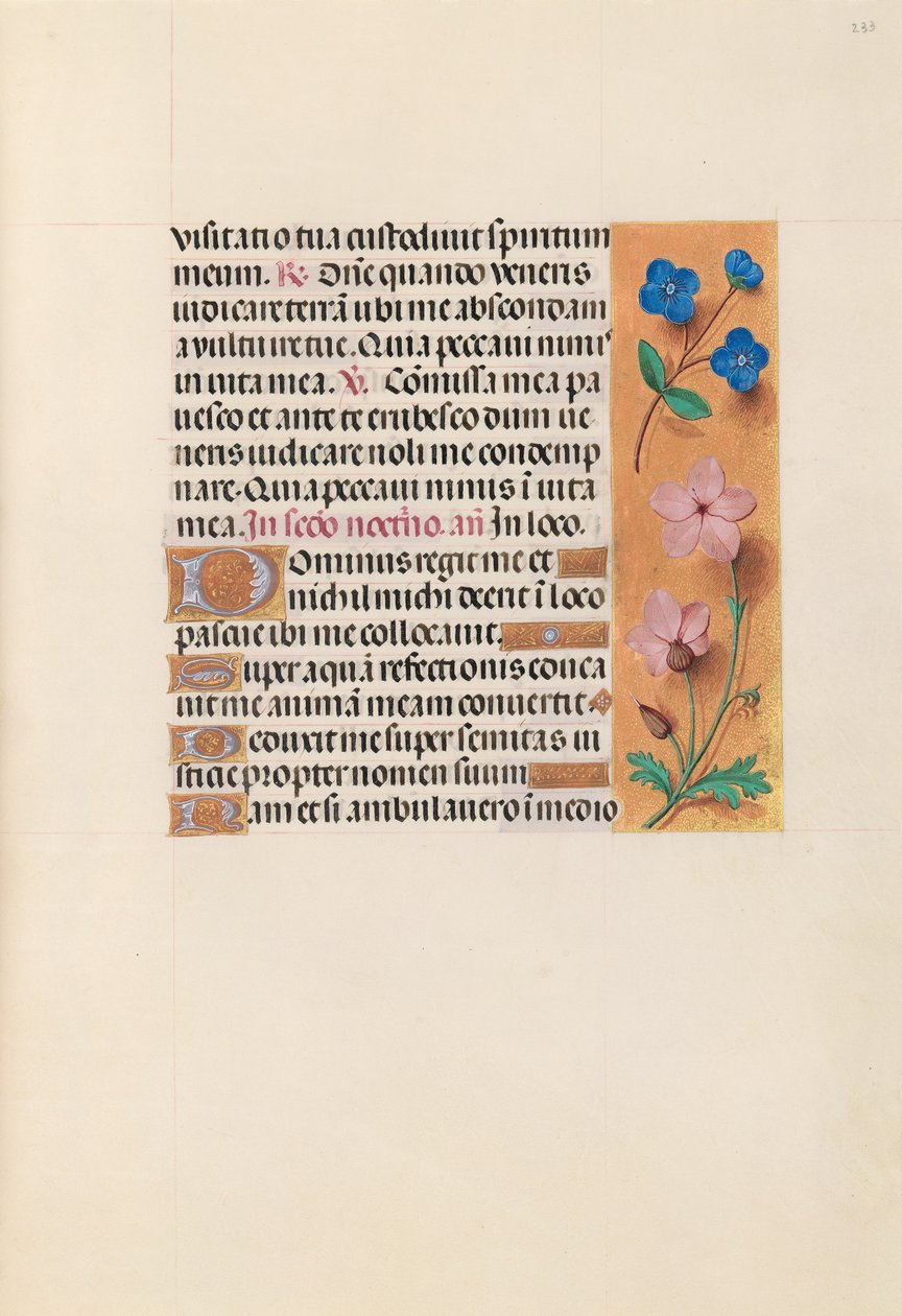 Godzinki królowej Izabeli Katolickiej, królowej Hiszpanii:  Fol. 233r autorstwa Master of the First Prayerbook of Maximillian
