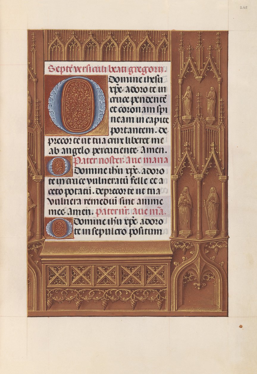 Godziny królowej Izabeli Katolickiej, królowej Hiszpanii: Fol. 265r, ok. 1500. autorstwa Master of the First Prayerbook of Maximillian