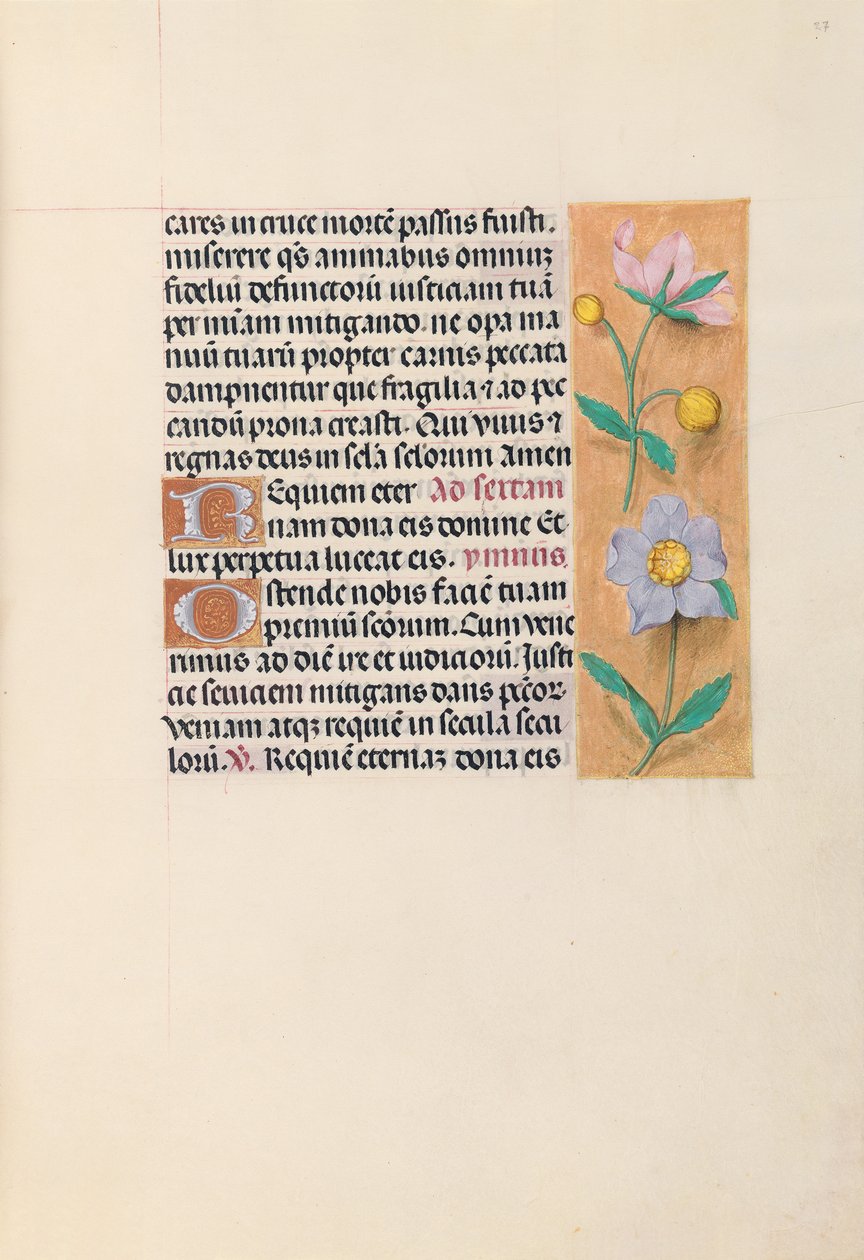 Godziny królowej Izabeli Katolickiej, królowej Hiszpanii: Fol. 27r, ok. 1500. autorstwa Master of the First Prayerbook of Maximillian