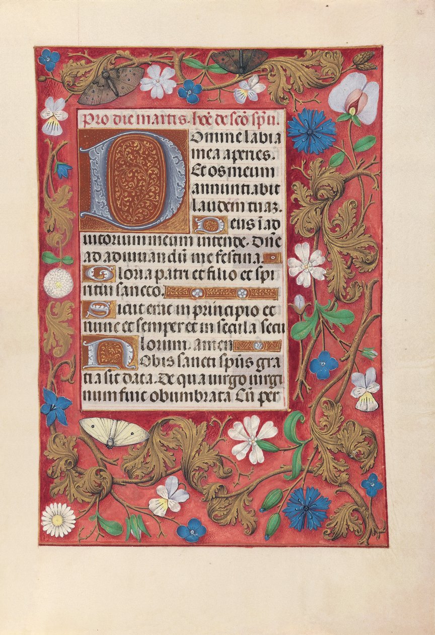 Godzinki królowej Izabeli Katolickiej, królowej Hiszpanii:  Fol. 32r autorstwa Master of the First Prayerbook of Maximillian