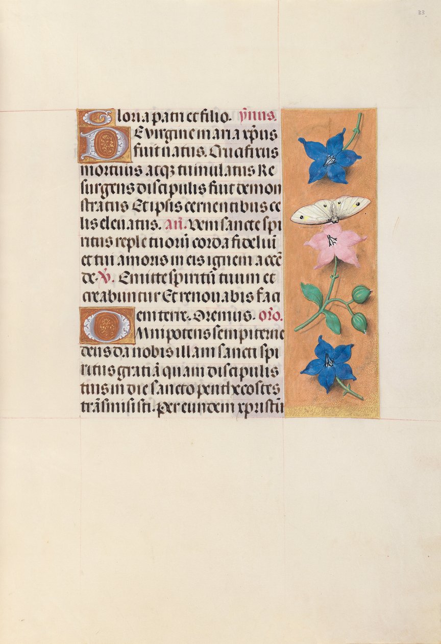 Godziny królowej Izabeli Katolickiej, królowej Hiszpanii: Fol. 33r, ok. 1500. autorstwa Master of the First Prayerbook of Maximillian