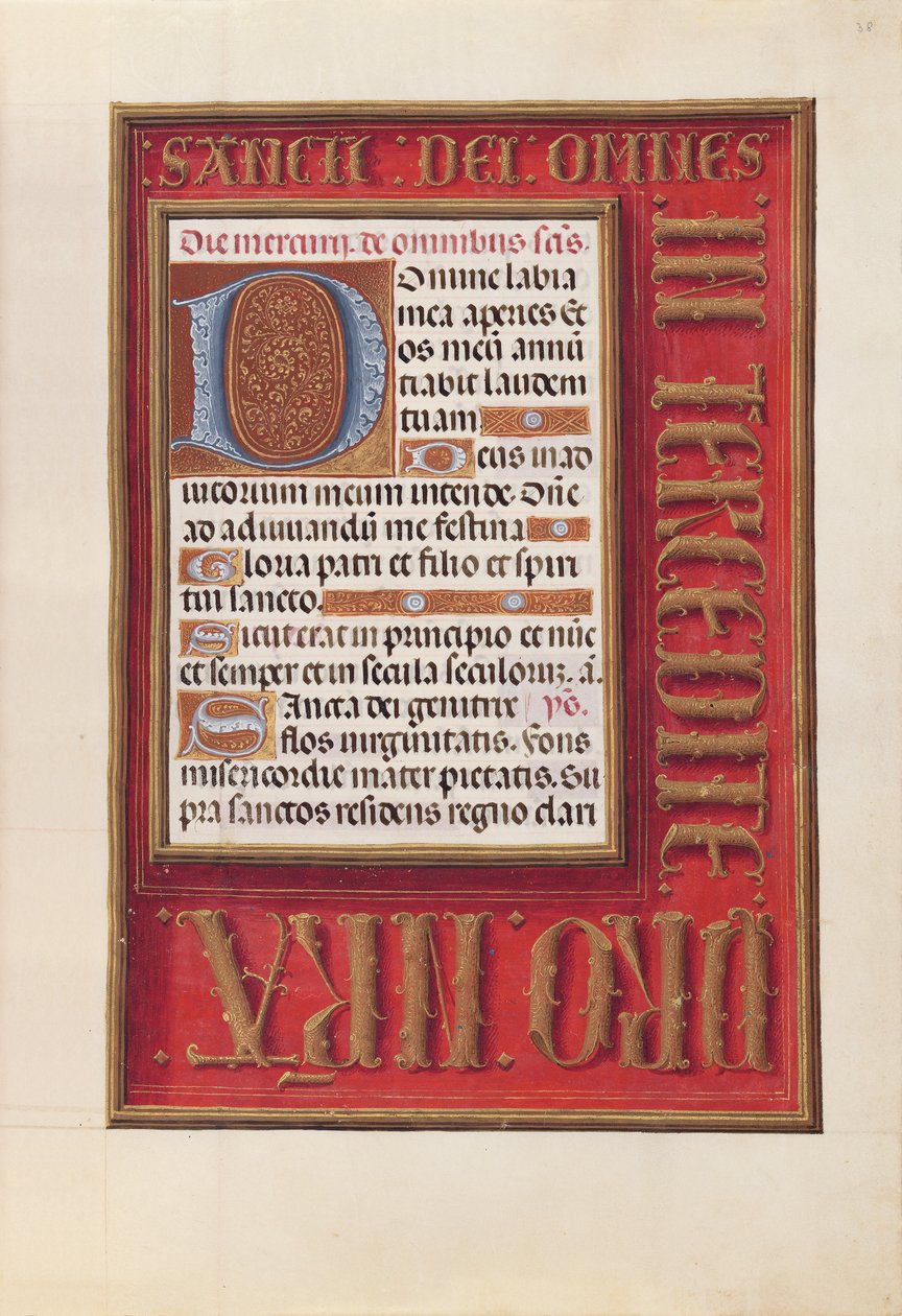 Godziny królowej Izabeli Katolickiej, królowej Hiszpanii: Fol. 38r, ok. 1500. autorstwa Master of the First Prayerbook of Maximillian