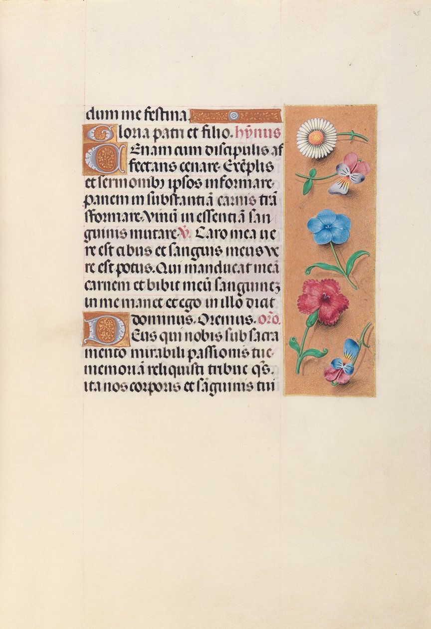 Godziny królowej Izabeli Katolickiej, królowej Hiszpanii: Fol. 45r, ok. 1500. autorstwa Master of the First Prayerbook of Maximillian
