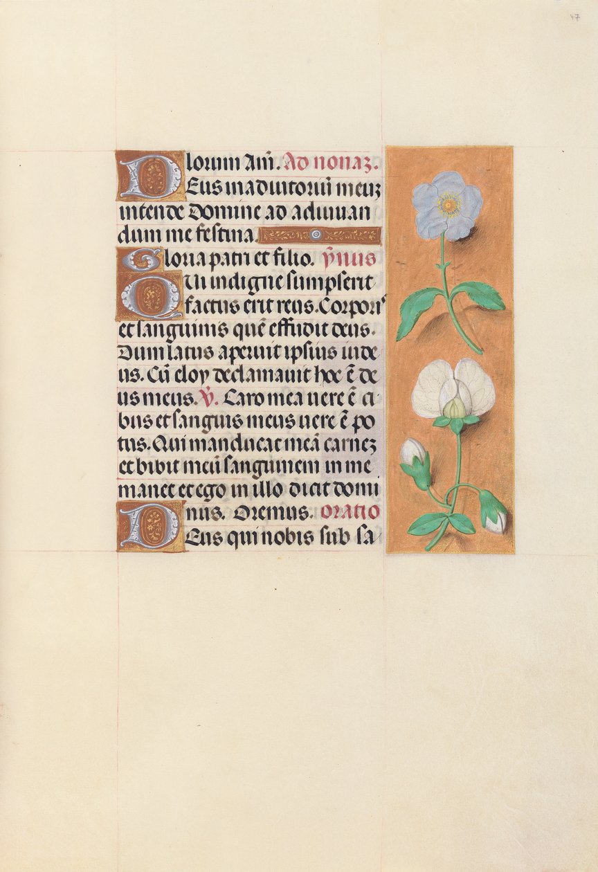 Godziny królowej Izabeli Katolickiej, królowej Hiszpanii: Fol. 47r, ok. 1500. autorstwa Master of the First Prayerbook of Maximillian