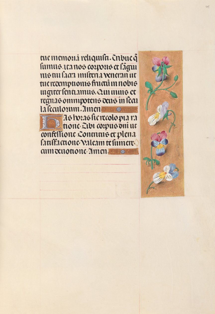Godziny królowej Izabeli Katolickiej, królowej Hiszpanii: Fol. 49r, ok. 1500. autorstwa Master of the First Prayerbook of Maximillian