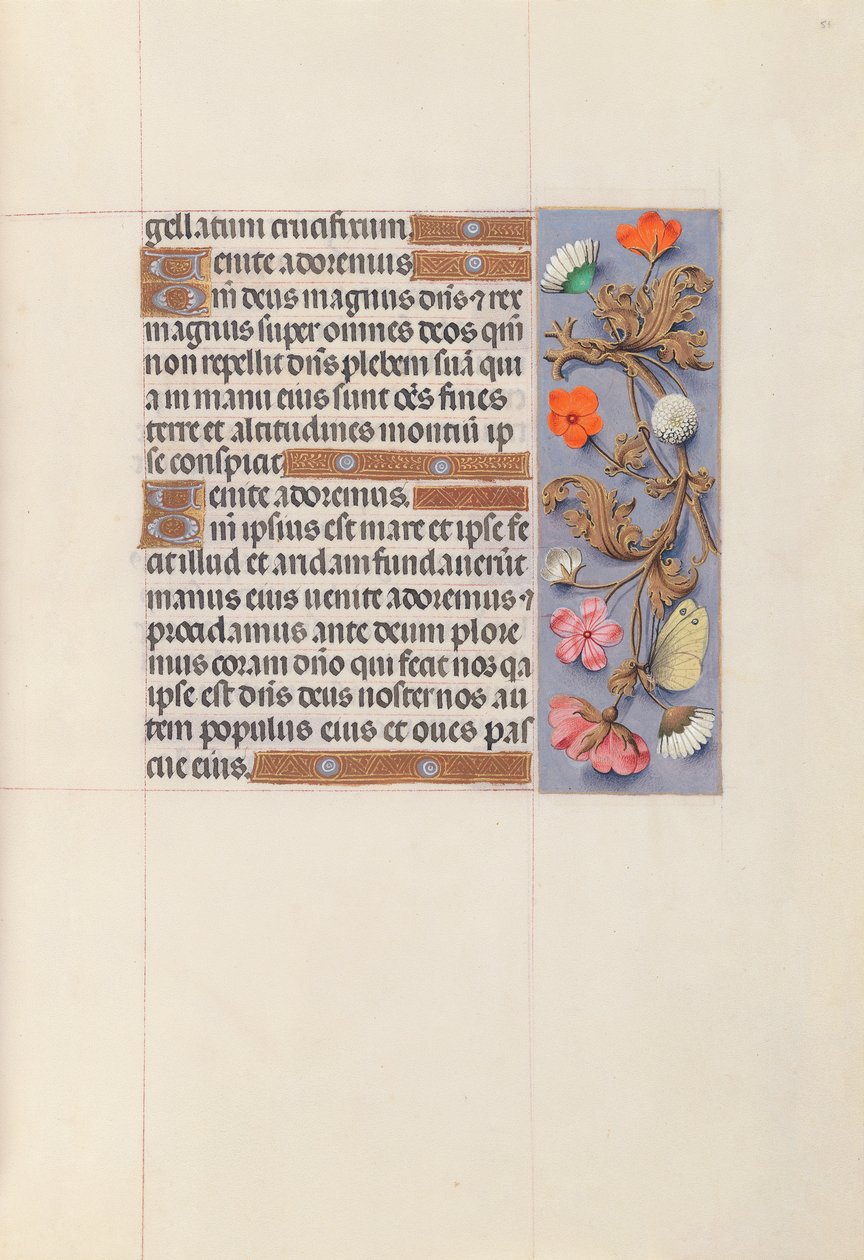 Godziny królowej Izabeli Katolickiej, królowej Hiszpanii: Fol. 51r, ok. 1500. autorstwa Master of the First Prayerbook of Maximillian