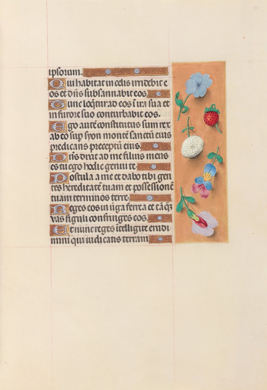 Godziny królowej Izabeli Katolickiej, królowej Hiszpanii: Fol. 53r, ok. 1500. autorstwa Master of the First Prayerbook of Maximillian