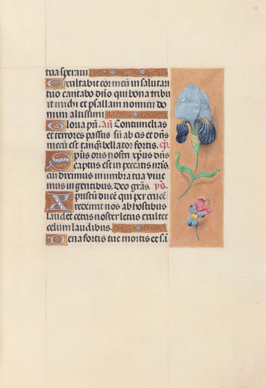 Godziny królowej Izabeli Katolickiej, królowej Hiszpanii: Fol. 58r, ok. 1500. autorstwa Master of the First Prayerbook of Maximillian