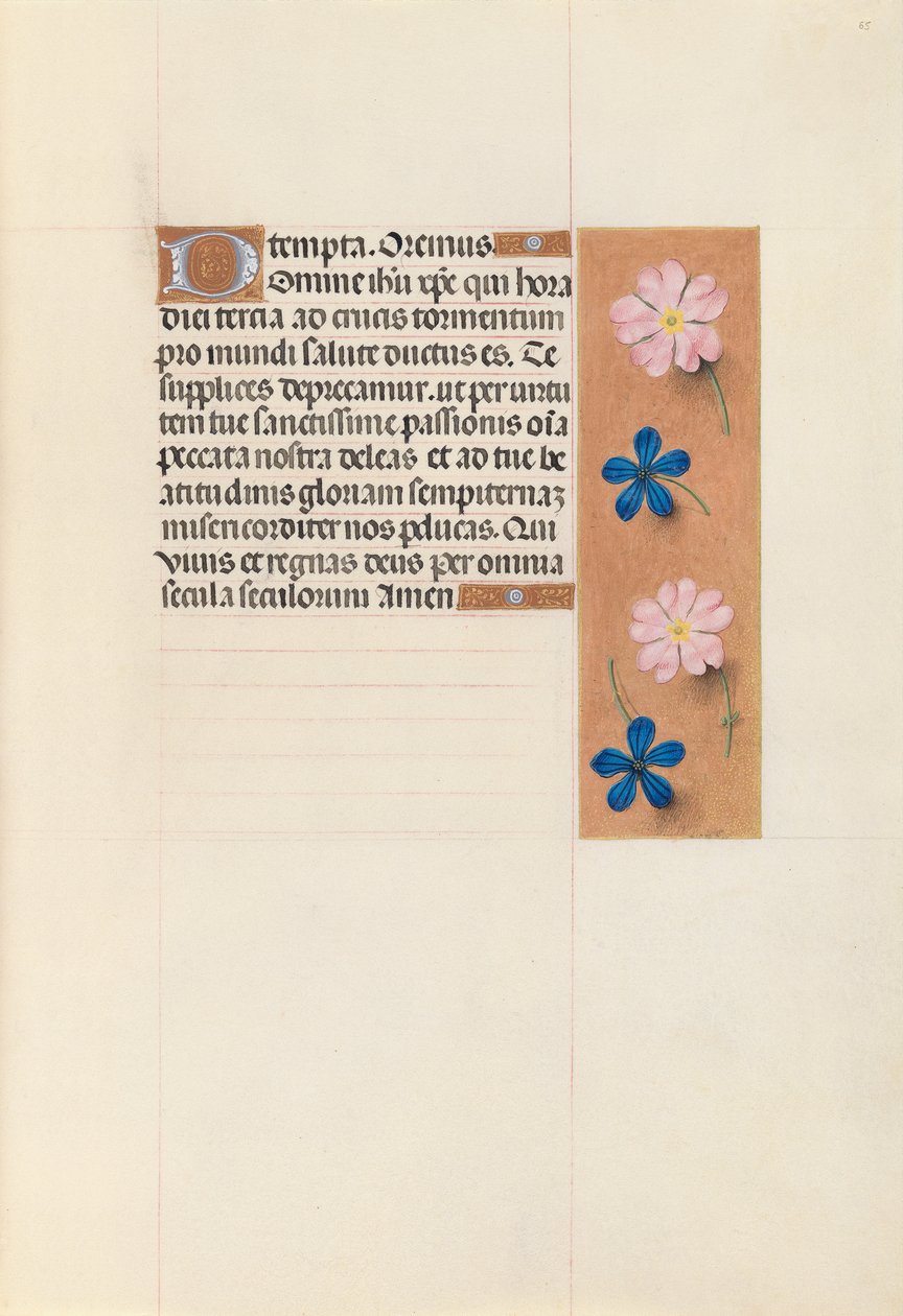 Godziny królowej Izabeli Katolickiej, królowej Hiszpanii: Fol. 65r, ok. 1500. autorstwa Master of the First Prayerbook of Maximillian