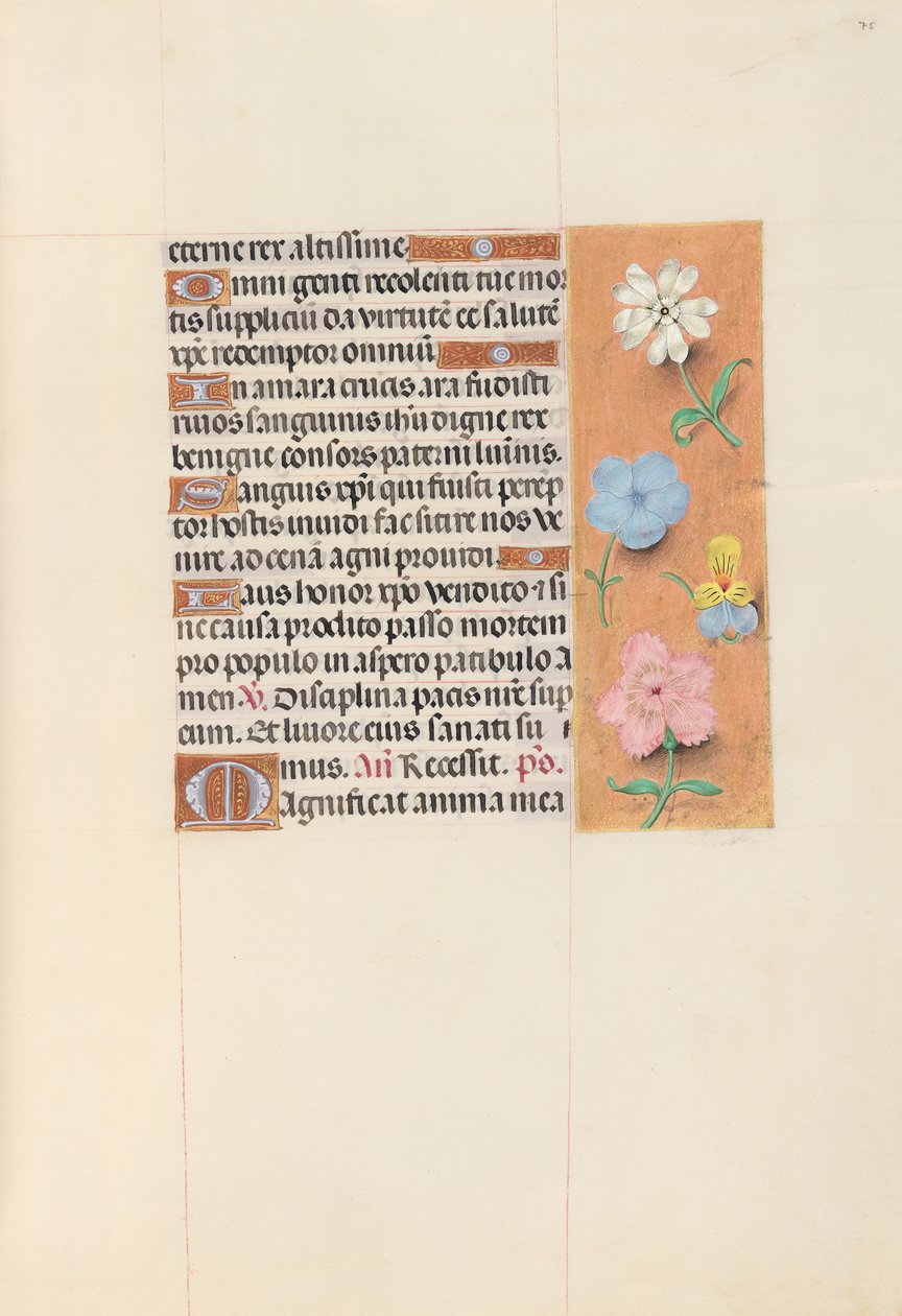 Godziny królowej Izabeli Katolickiej, królowej Hiszpanii: Fol. 75r, ok. 1500. autorstwa Master of the First Prayerbook of Maximillian
