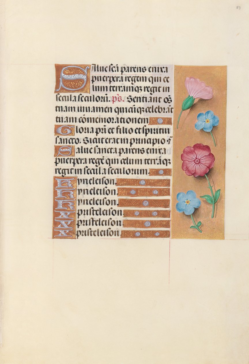 Godziny królowej Izabeli Katolickiej, królowej Hiszpanii: Fol. 89r, ok. 1500. autorstwa Master of the First Prayerbook of Maximillian