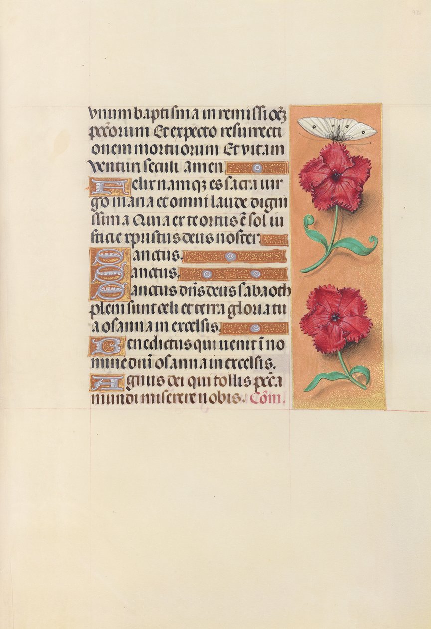 Godziny królowej Izabeli Katolickiej, królowej Hiszpanii: Fol. 92r, ok. 1500. autorstwa Master of the First Prayerbook of Maximillian