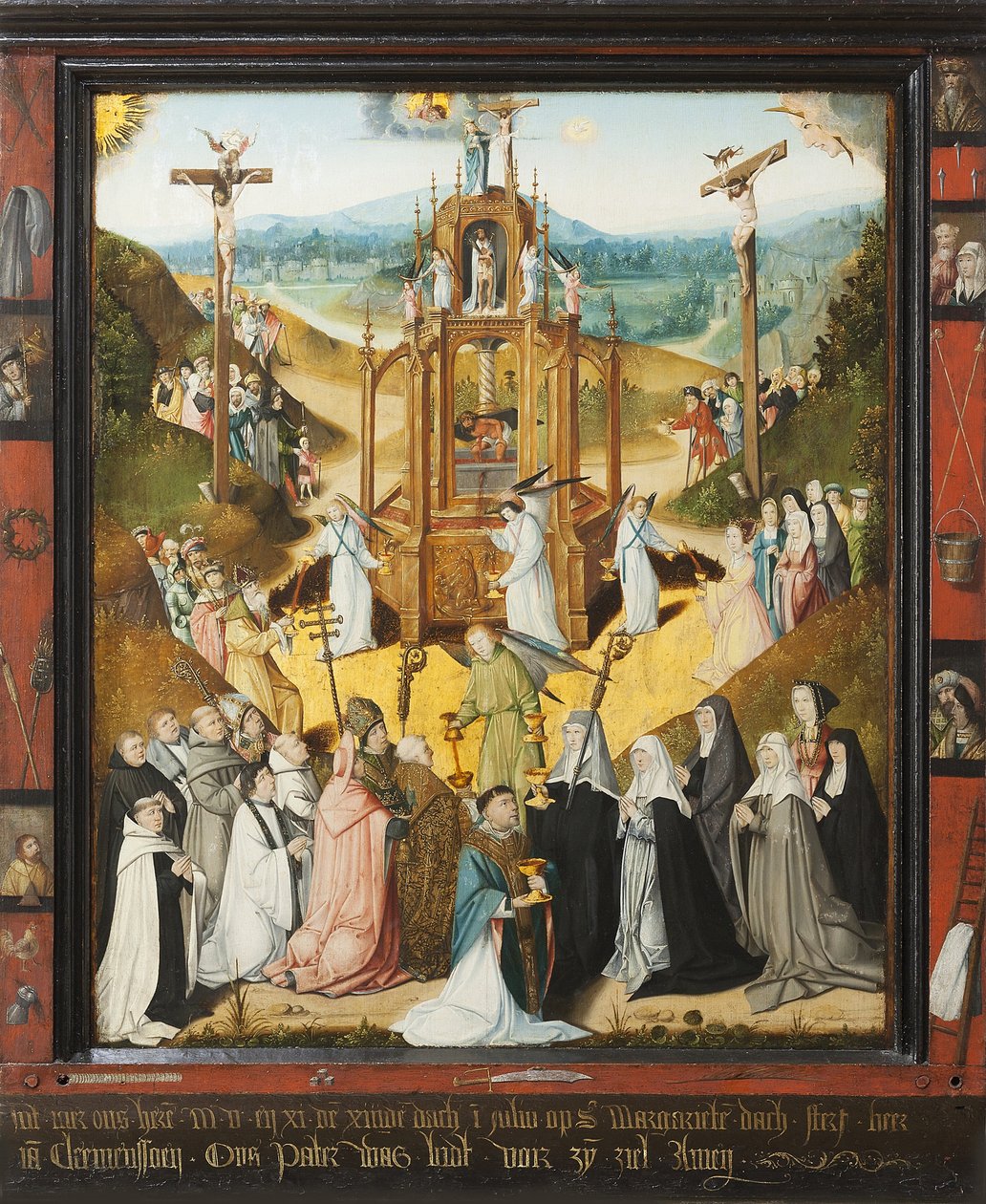 La fontaine de vie, epitaphe pour frere Clemensson – Fontanna Życia. Epitafium Ojca Clemenssona - Mistrza Praskiej Fontanny Życia (czynne w latach 1475-1525). Olej na drewnie autorstwa Master of the Fountain of Life
