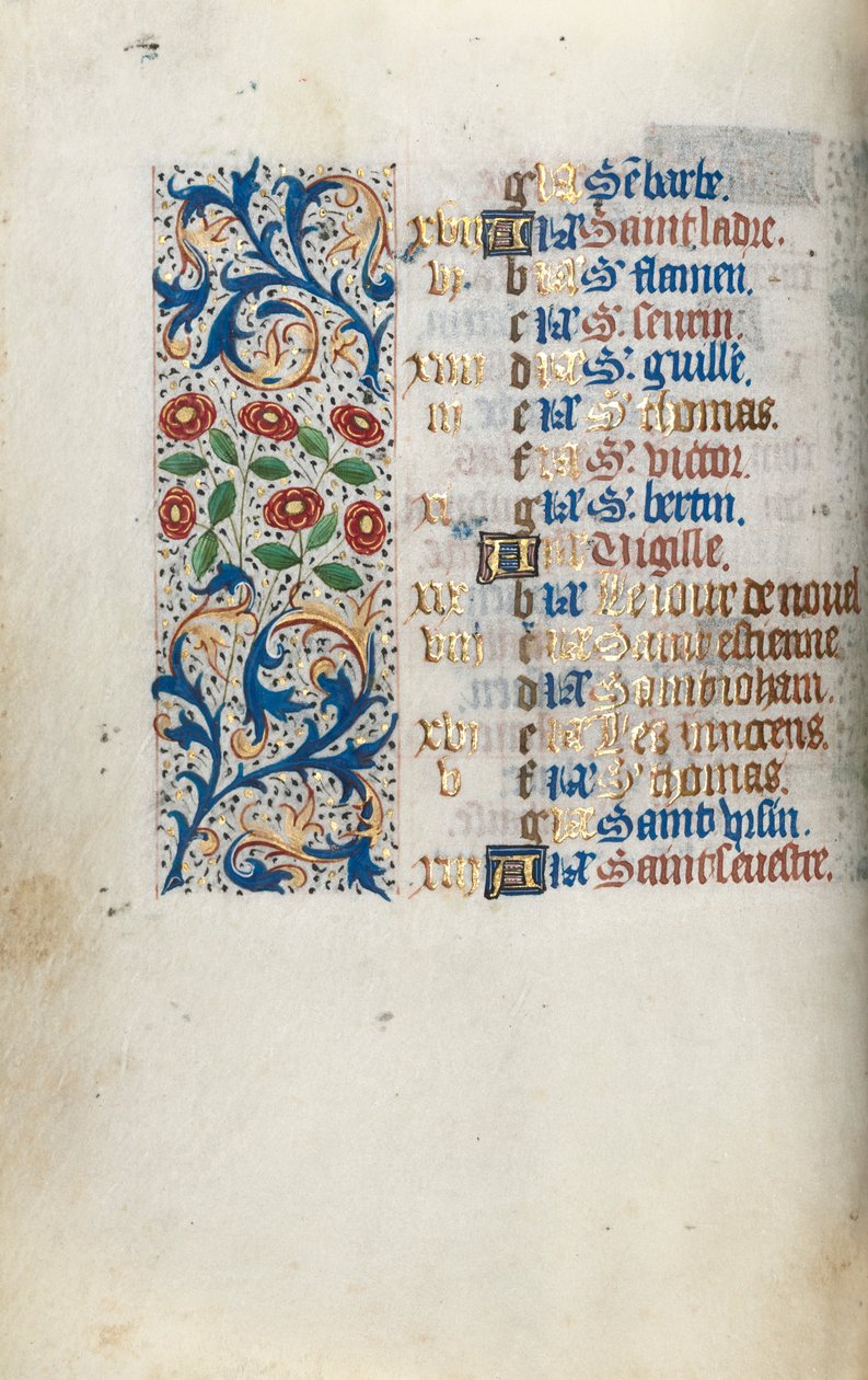 Księga godzin Korzystanie z Rouen: fol. 12v, ok. 1470. autorstwa Master of the Geneva Latini