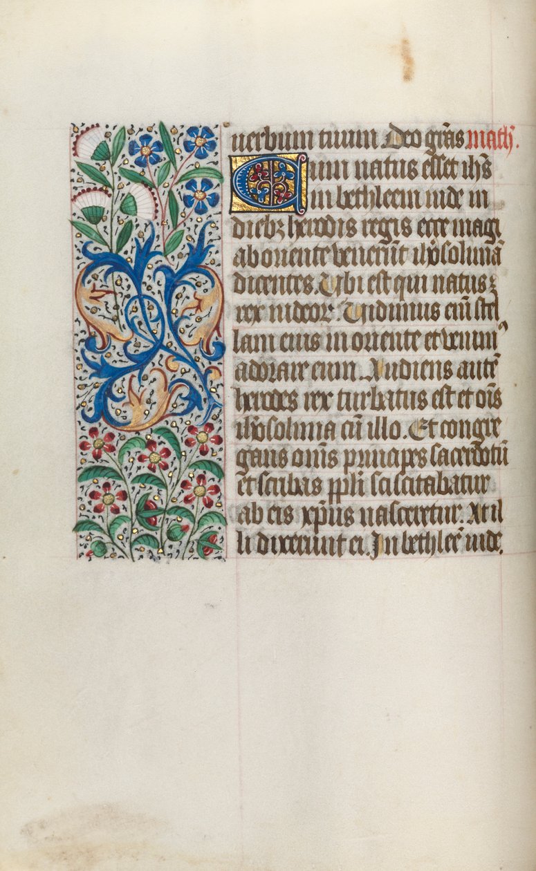 Księga godzin Korzystanie z Rouen: fol. 16v, ok. 1470. autorstwa Master of the Geneva Latini