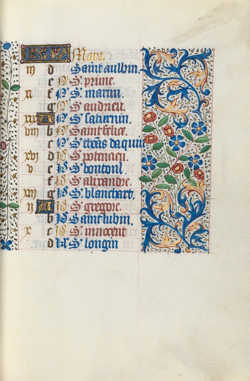 Księga godzin Korzystanie z Rouen: fol. 3r, ok. 1470. autorstwa Master of the Geneva Latini