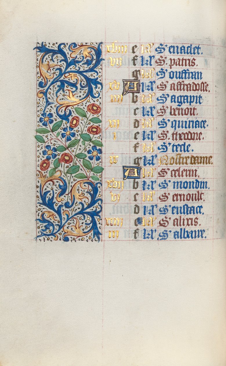 Księga godzin Korzystanie z Rouen: fol. 3v, ok. 1470. autorstwa Master of the Geneva Latini