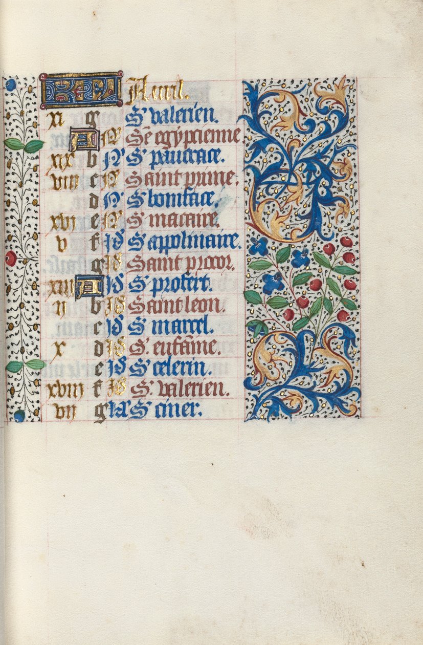 Księga godzin Korzystanie z Rouen: fol. 4r, ok. 1470. autorstwa Master of the Geneva Latini