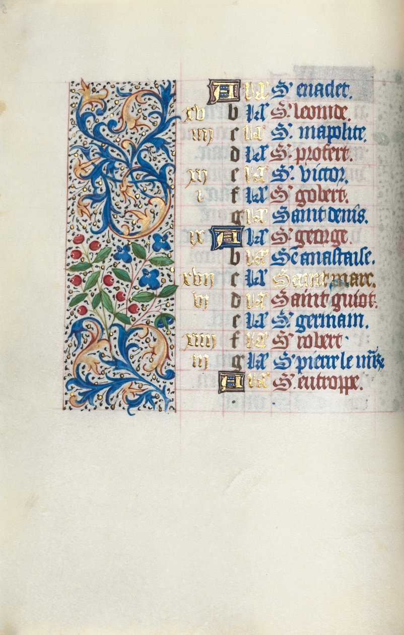 Księga godzin Korzystanie z Rouen: fol. 4v, ok. 1470. autorstwa Master of the Geneva Latini