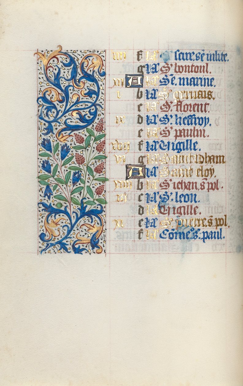 Księga godzin Korzystanie z Rouen: fol. 6v, ok. 1470. autorstwa Master of the Geneva Latini