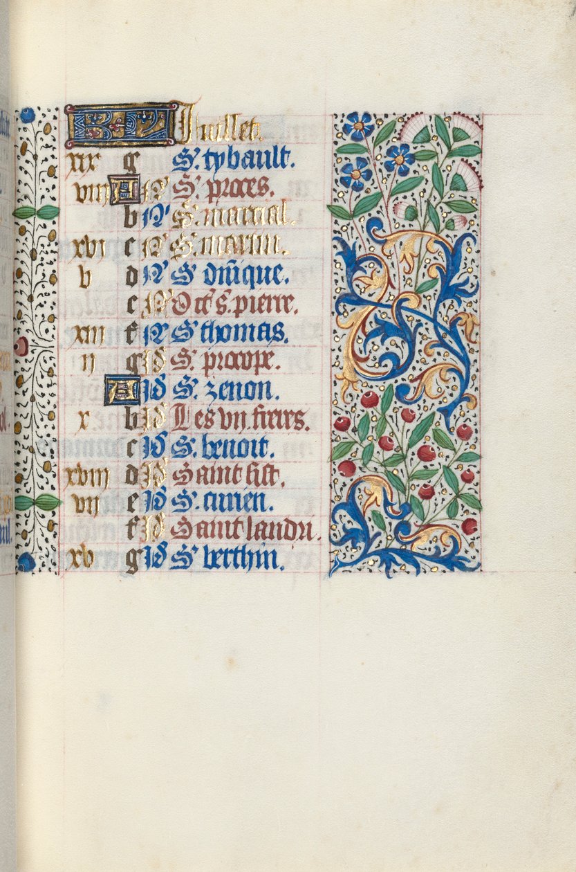 Księga godzin Korzystanie z Rouen: fol. 7r, ok. 1470. autorstwa Master of the Geneva Latini
