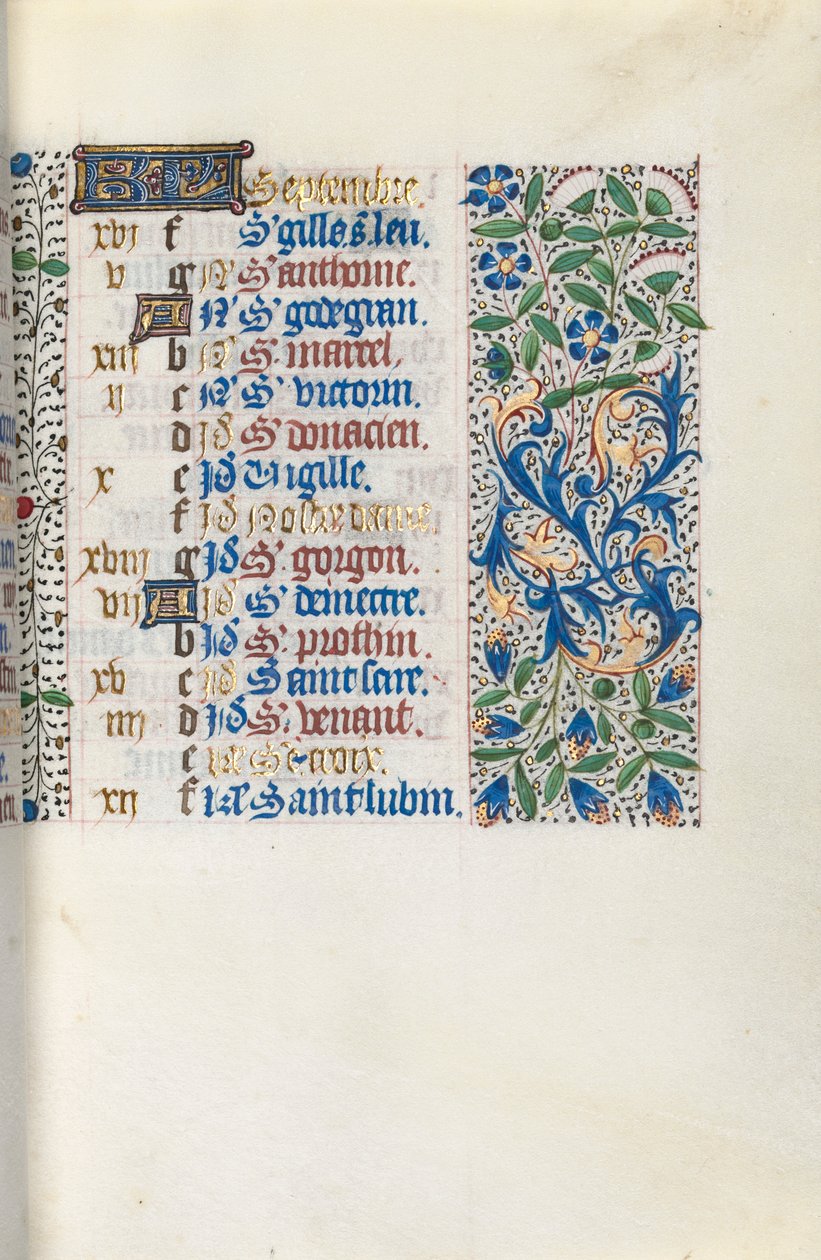 Księga godzin Korzystanie z Rouen: fol. 9r, ok. 1470. autorstwa Master of the Geneva Latini