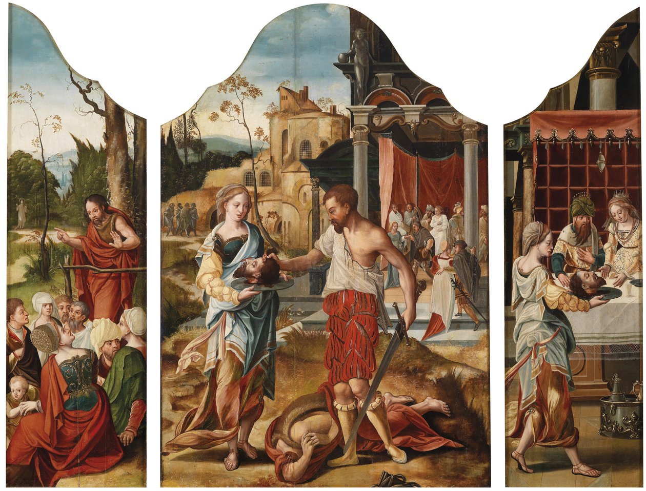 Tryptyk ze scenami z życia św. Jana Chrzciciela, ok. 1530 autorstwa Master of the Gent Adultress