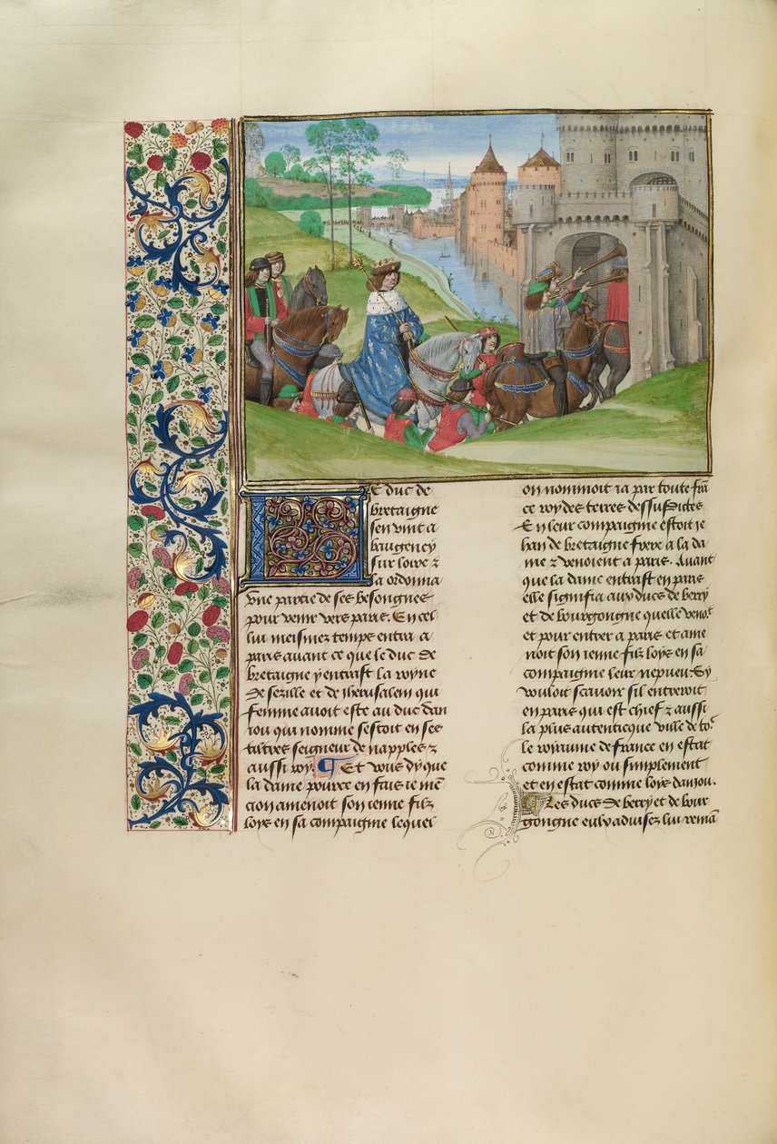 Ludwik Andegaweński wjeżdżający do Paryża autorstwa Master of the Getty Froissart