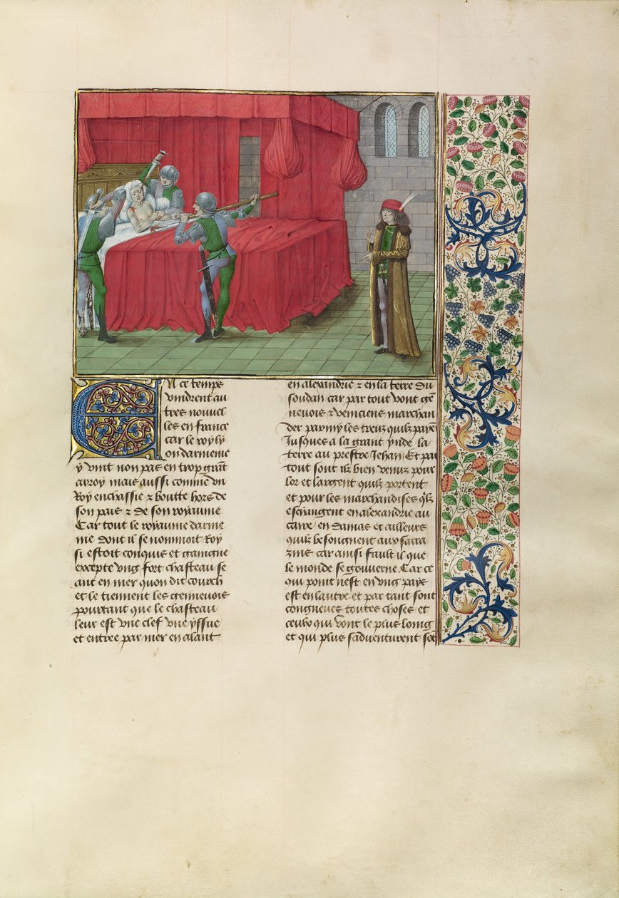 Król Cypru zabity przez prześladowców swoich braci autorstwa Master of the Getty Froissart