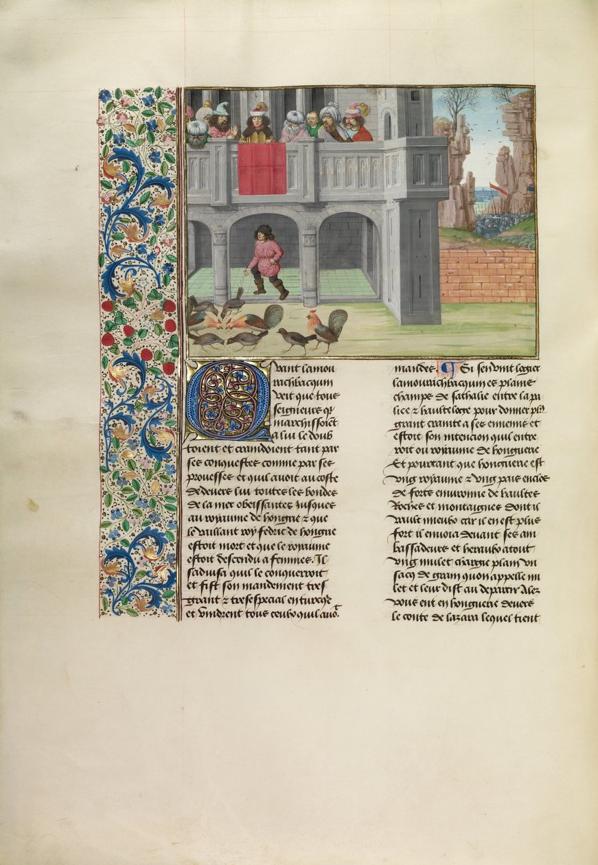 Przypowieść o kurach i kukurydzy autorstwa Master of the Getty Froissart