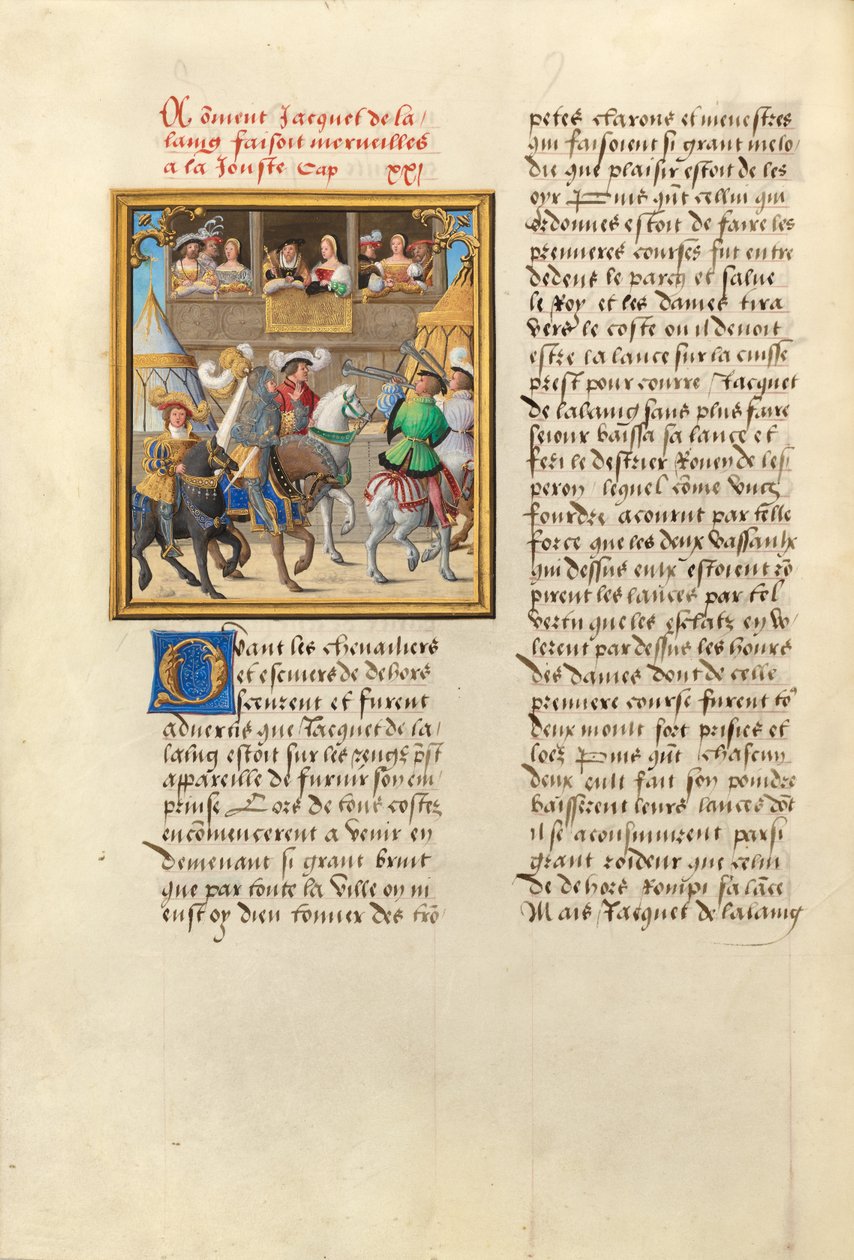 Jacques de Lalaing przybywający na pojedynek z hrabiami Maine i Saint Pol autorstwa Master of the Getty Lalaing