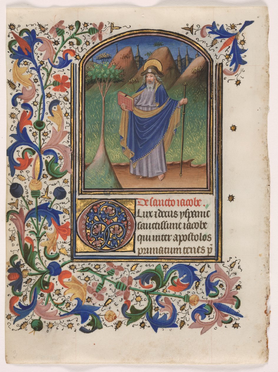 Kartka z Księgi Godzin: Św. 1440-1450. autorstwa Master of the Gold Scrolls
