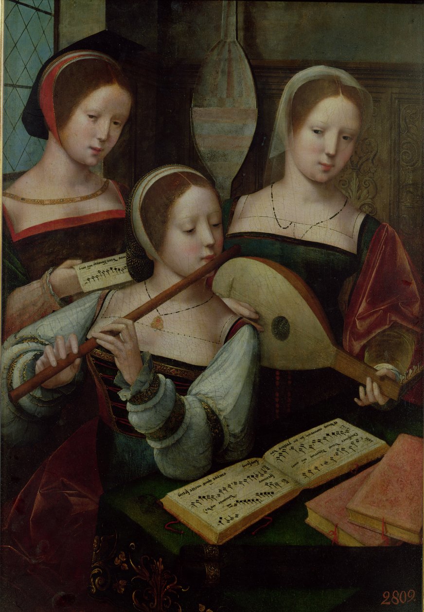 Trzej muzykanci (tempera na płycie) autorstwa Master of the Half Figures