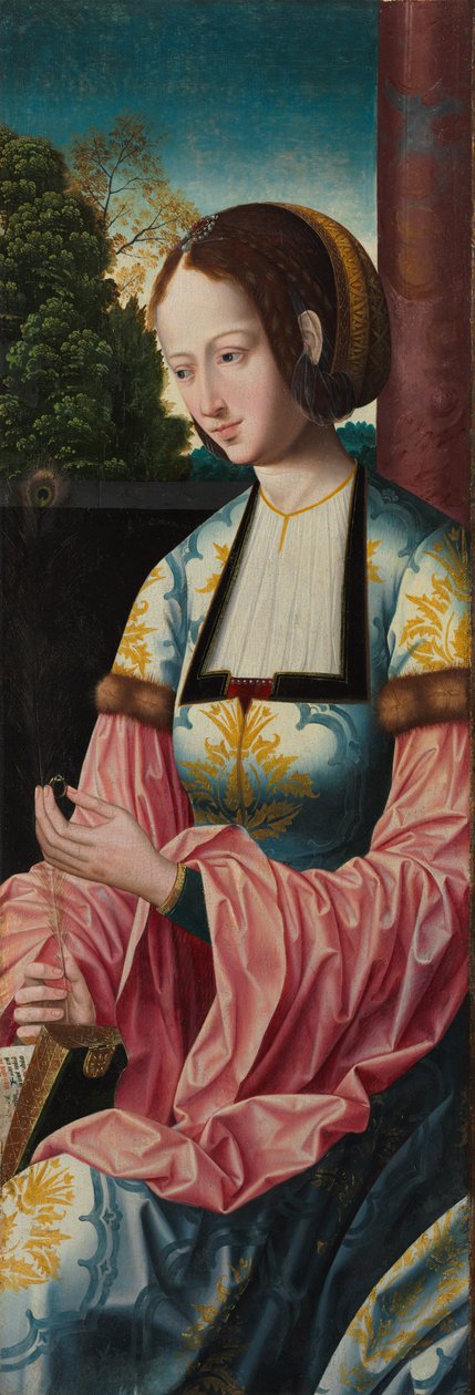 Święta Barbara, ok. 1520 (tempera na płycie drewnianej) autorstwa Master of the Holy Blood